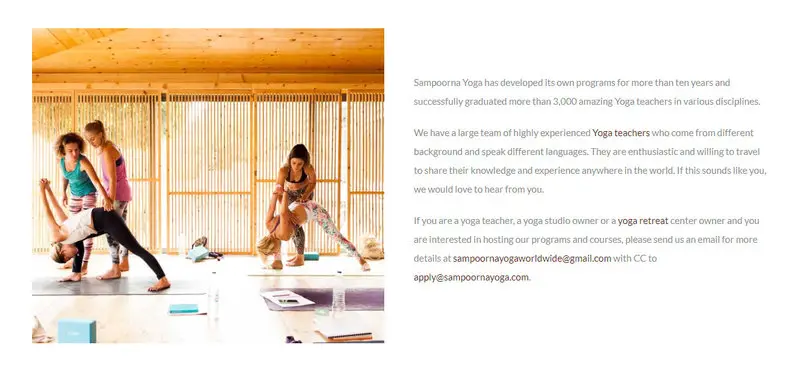sampoorna yoga affiliate signup page
