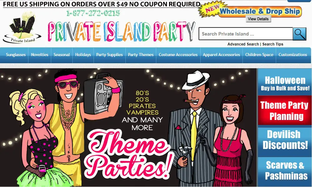 private island party home page