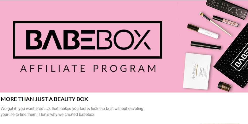 babe box affiliate sign up page