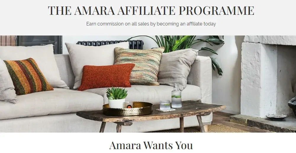 amara affiliate program sign up page