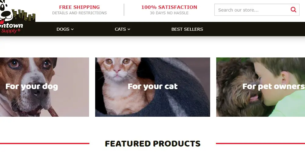 downtown pet supply home page