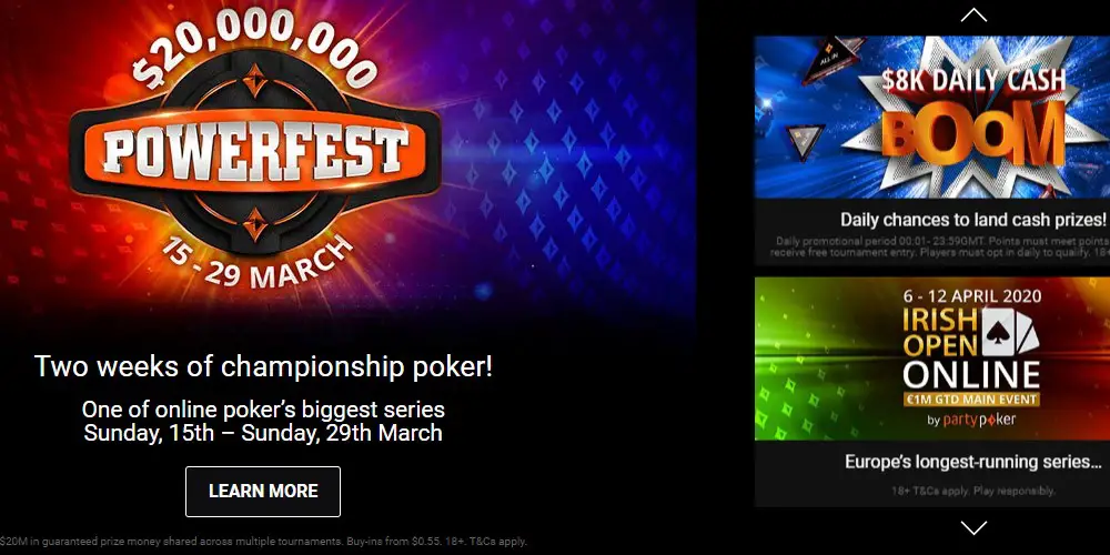 party poker home page