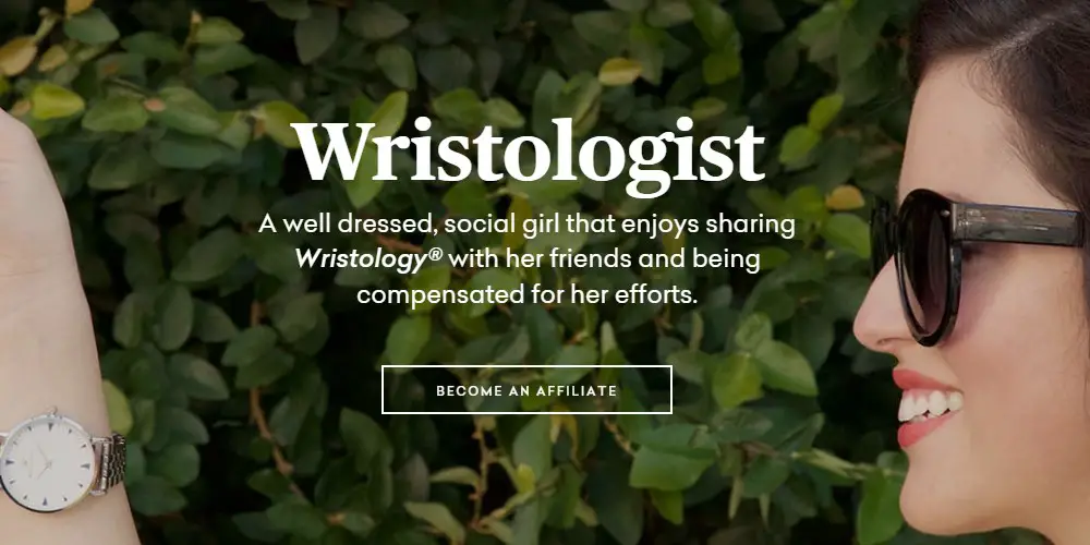 wristology affiliate sign up page