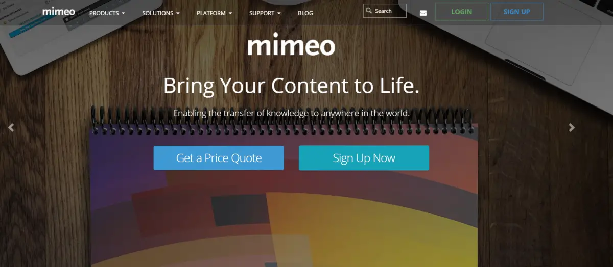 This is a screenshot taken from the Mimeo.com website. A platform for creating visual media to use in digital advertising campaigns. 
