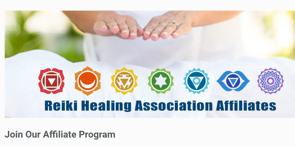 reiki healing associaton affiliate sign up page