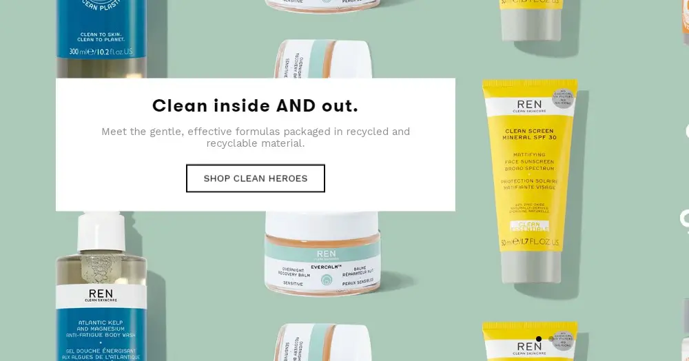 ren clean skincare home page