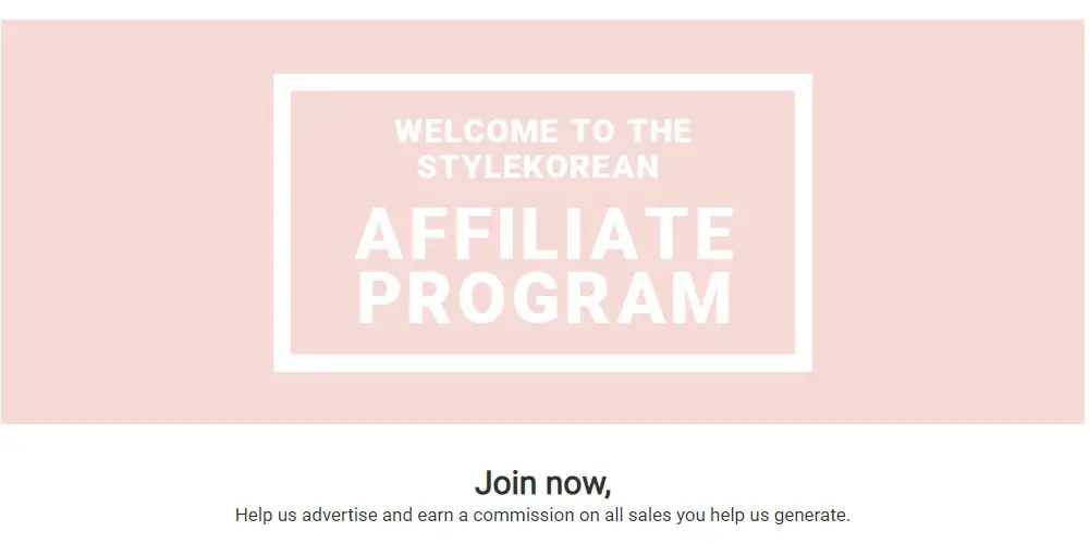 style korean affiliate sign up page