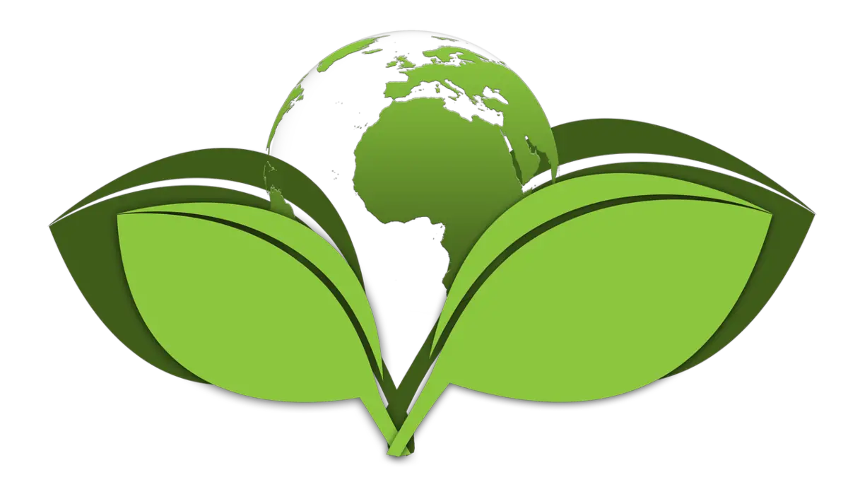 The image shows a green globe placed between two large leaves in green, representing the true global reach for natural products.