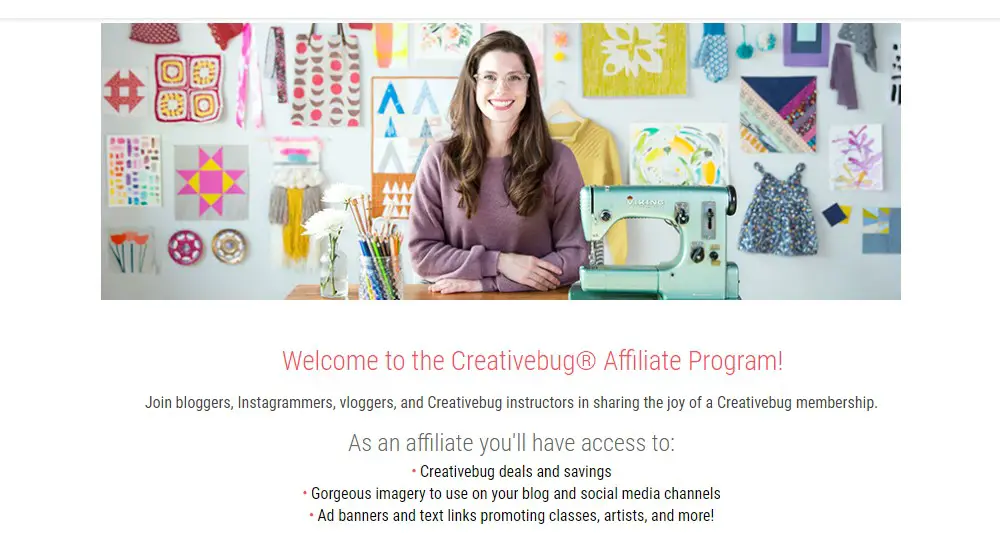 creative bug affiliate page
