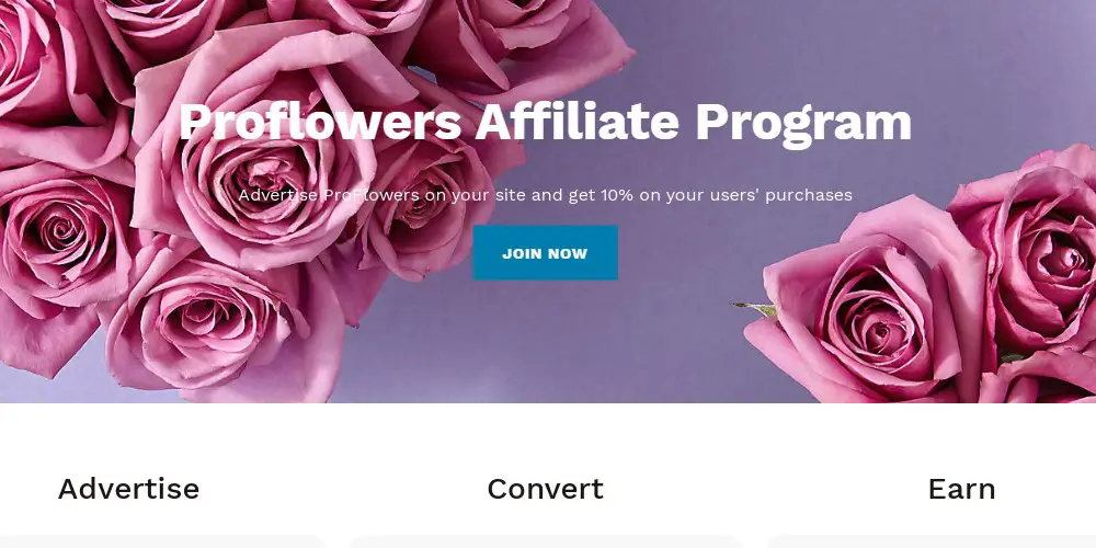proflowers affiliate sign up page