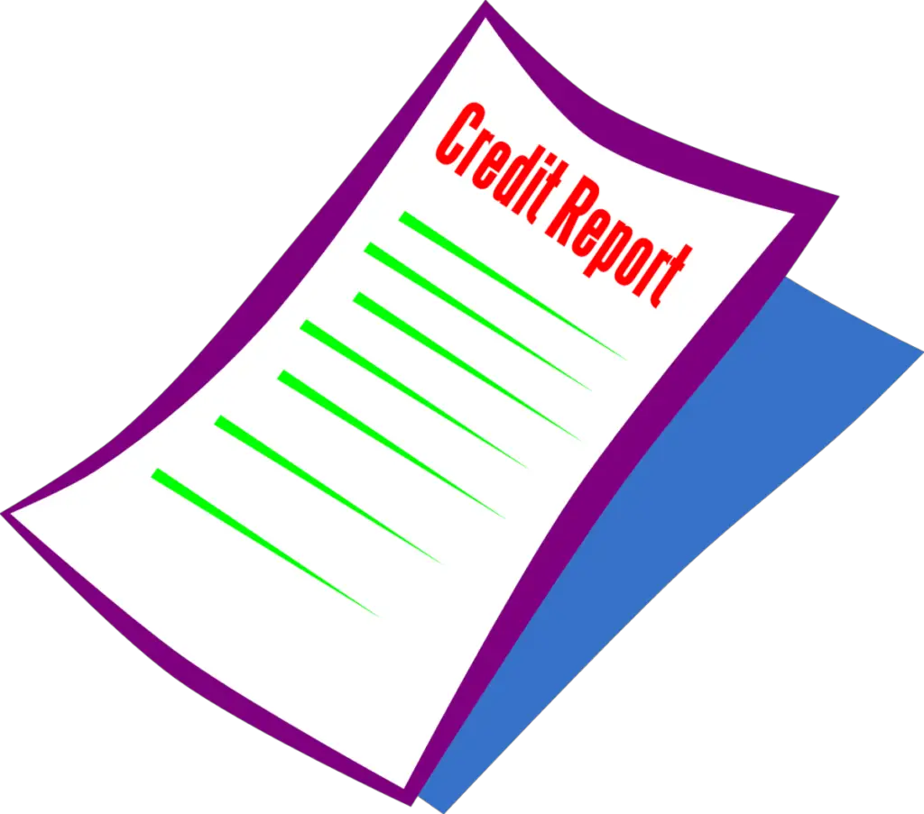 The image shows a single credit report illustration. Credit repair affiliate programs will typically need three of these and affiliates can earn commissions on the reports, the services or the software.