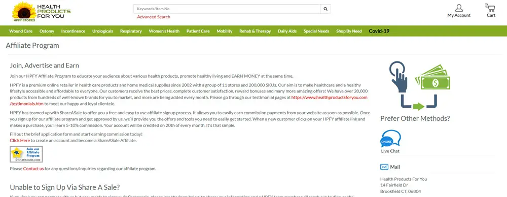 Health Products For You Website Screenshot