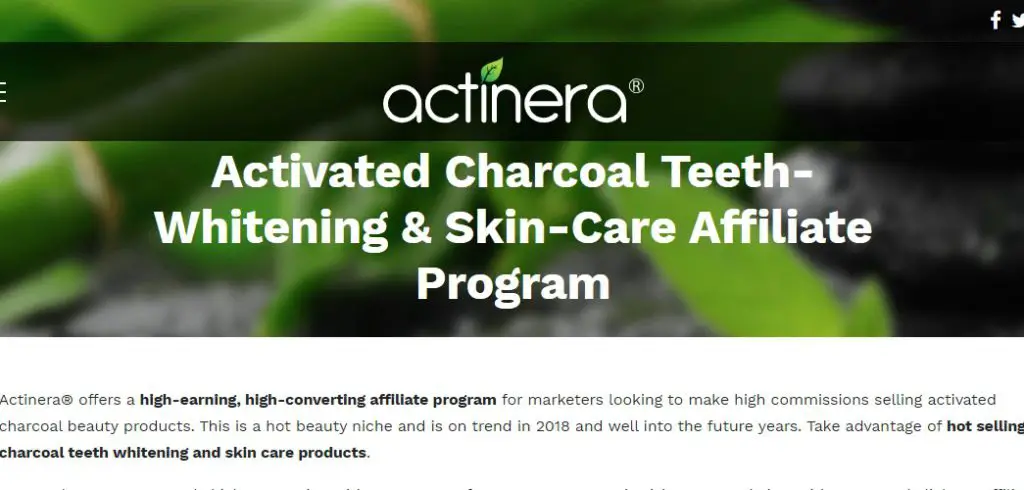 actinera affiliate sign up page