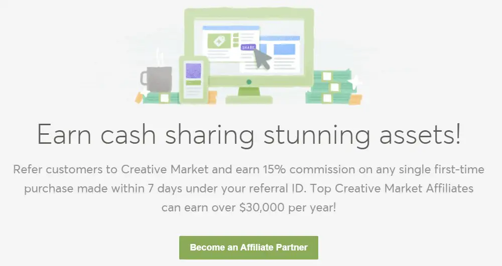 creative market affiliate sign up page