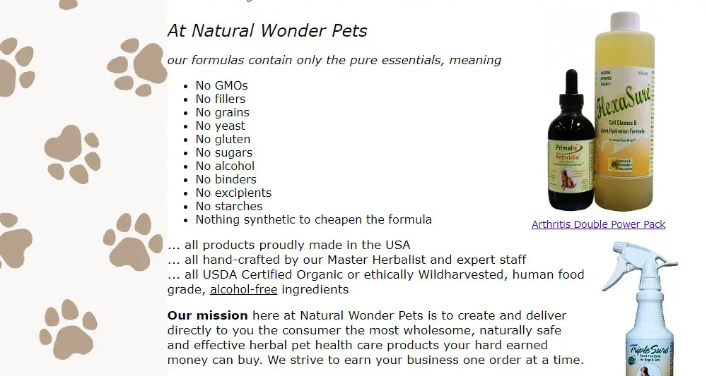 natural wonder pets home page