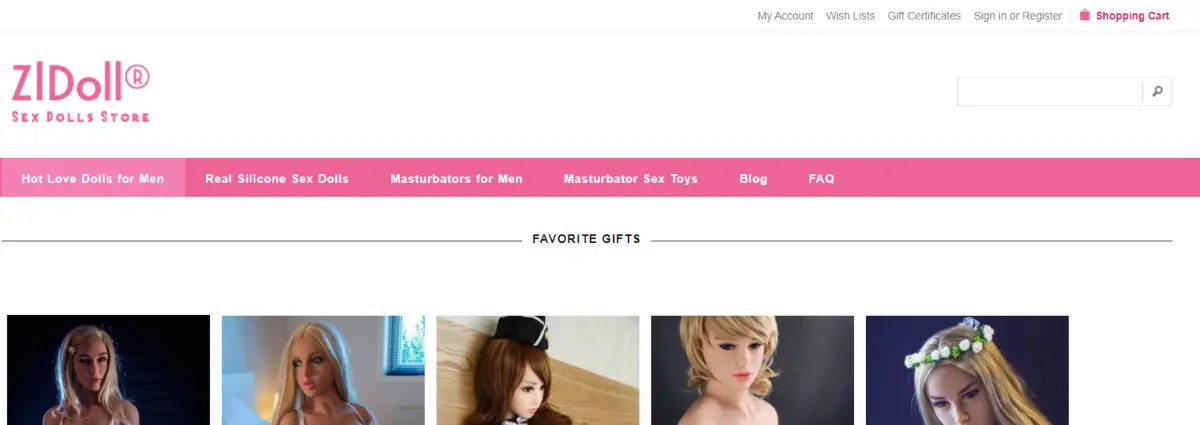 This is a screenshot taken from the ZL Doll site showing a sample of the real doll heads they have available