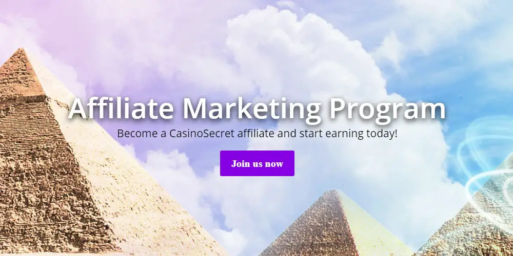 casino secret affiliate sign up page