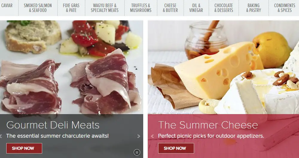 gourmet food store home page