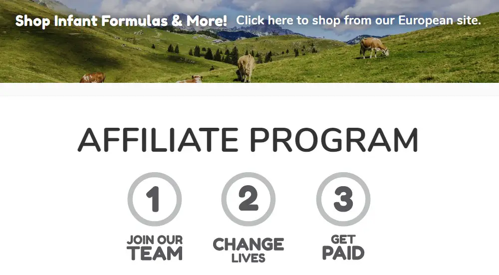 organic start affiliate sign up page