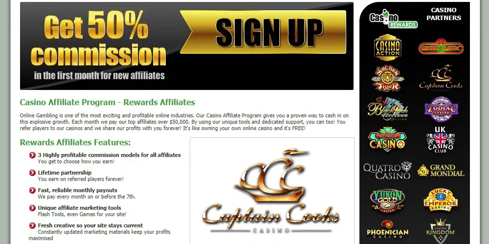 Rewards affiliates affiliate sign up page